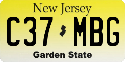 NJ license plate C37MBG