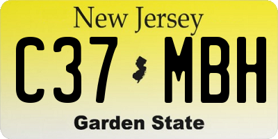 NJ license plate C37MBH