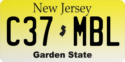 NJ license plate C37MBL