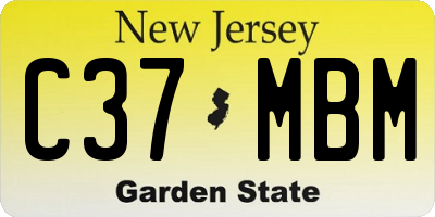 NJ license plate C37MBM