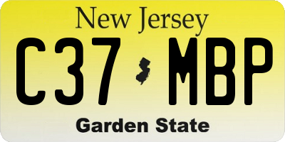 NJ license plate C37MBP