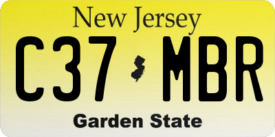 NJ license plate C37MBR