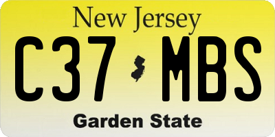 NJ license plate C37MBS