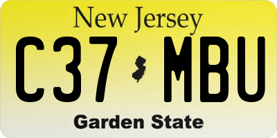 NJ license plate C37MBU