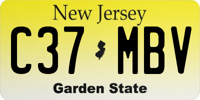 NJ license plate C37MBV