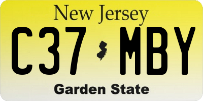NJ license plate C37MBY