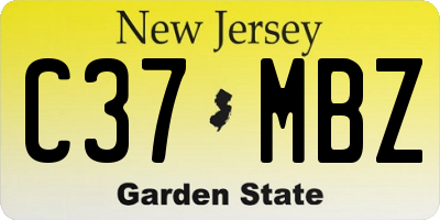 NJ license plate C37MBZ