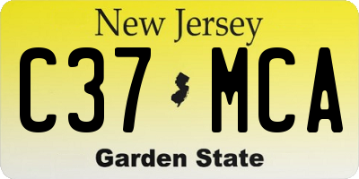 NJ license plate C37MCA