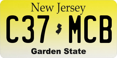 NJ license plate C37MCB