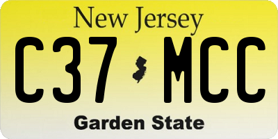 NJ license plate C37MCC