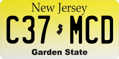 NJ license plate C37MCD