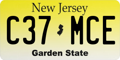 NJ license plate C37MCE