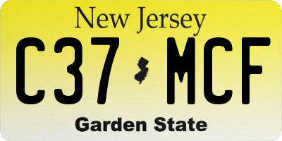 NJ license plate C37MCF