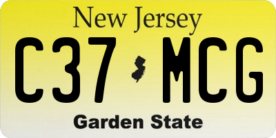 NJ license plate C37MCG