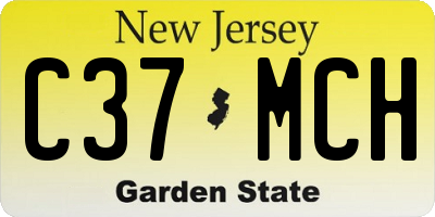 NJ license plate C37MCH