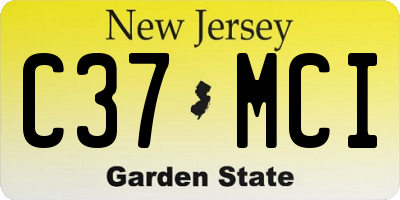 NJ license plate C37MCI