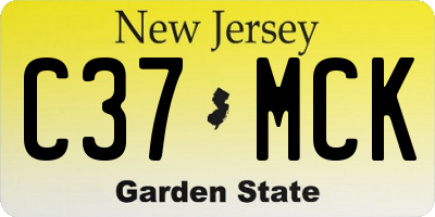 NJ license plate C37MCK