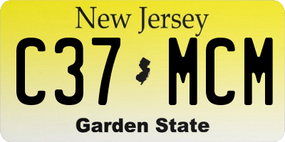 NJ license plate C37MCM