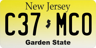 NJ license plate C37MCO