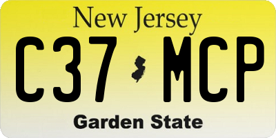 NJ license plate C37MCP