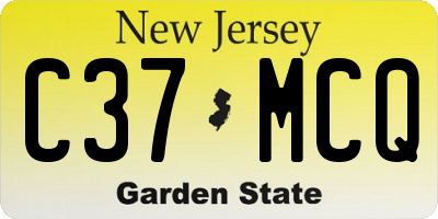 NJ license plate C37MCQ