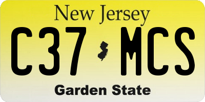 NJ license plate C37MCS