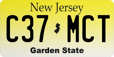 NJ license plate C37MCT