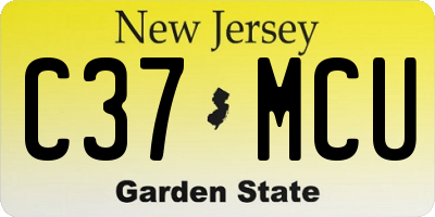 NJ license plate C37MCU