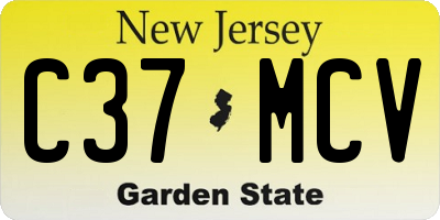 NJ license plate C37MCV