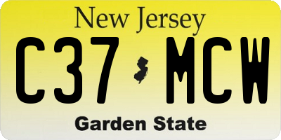 NJ license plate C37MCW