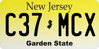 NJ license plate C37MCX