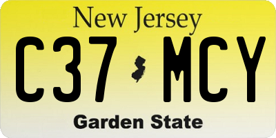 NJ license plate C37MCY