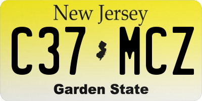 NJ license plate C37MCZ
