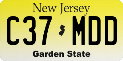 NJ license plate C37MDD