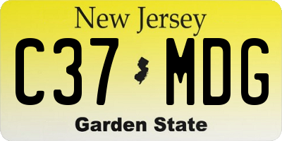 NJ license plate C37MDG