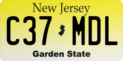 NJ license plate C37MDL