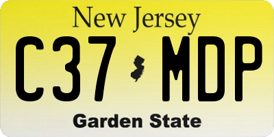 NJ license plate C37MDP