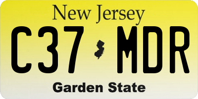 NJ license plate C37MDR