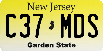 NJ license plate C37MDS
