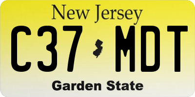 NJ license plate C37MDT