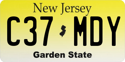 NJ license plate C37MDY