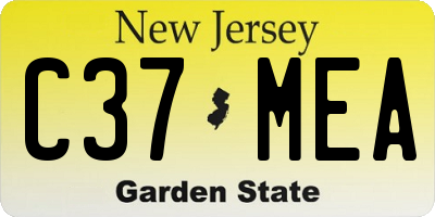 NJ license plate C37MEA
