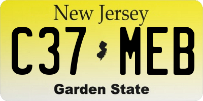 NJ license plate C37MEB
