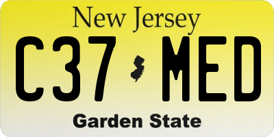 NJ license plate C37MED