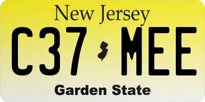 NJ license plate C37MEE