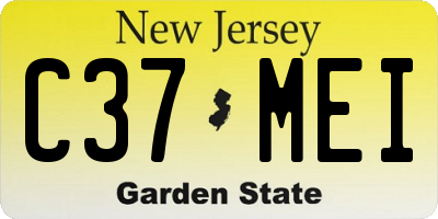 NJ license plate C37MEI