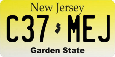 NJ license plate C37MEJ