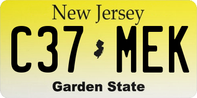 NJ license plate C37MEK