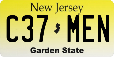 NJ license plate C37MEN