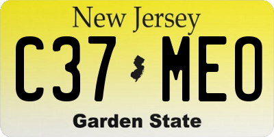 NJ license plate C37MEO